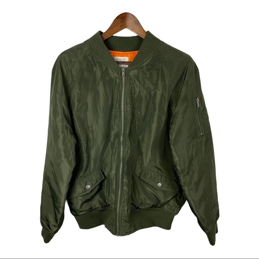 Ashley By 26 Green Bomber Jacket - Picture 1 of 7